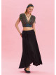 Black Casual Skirt with Waist Tie 4497